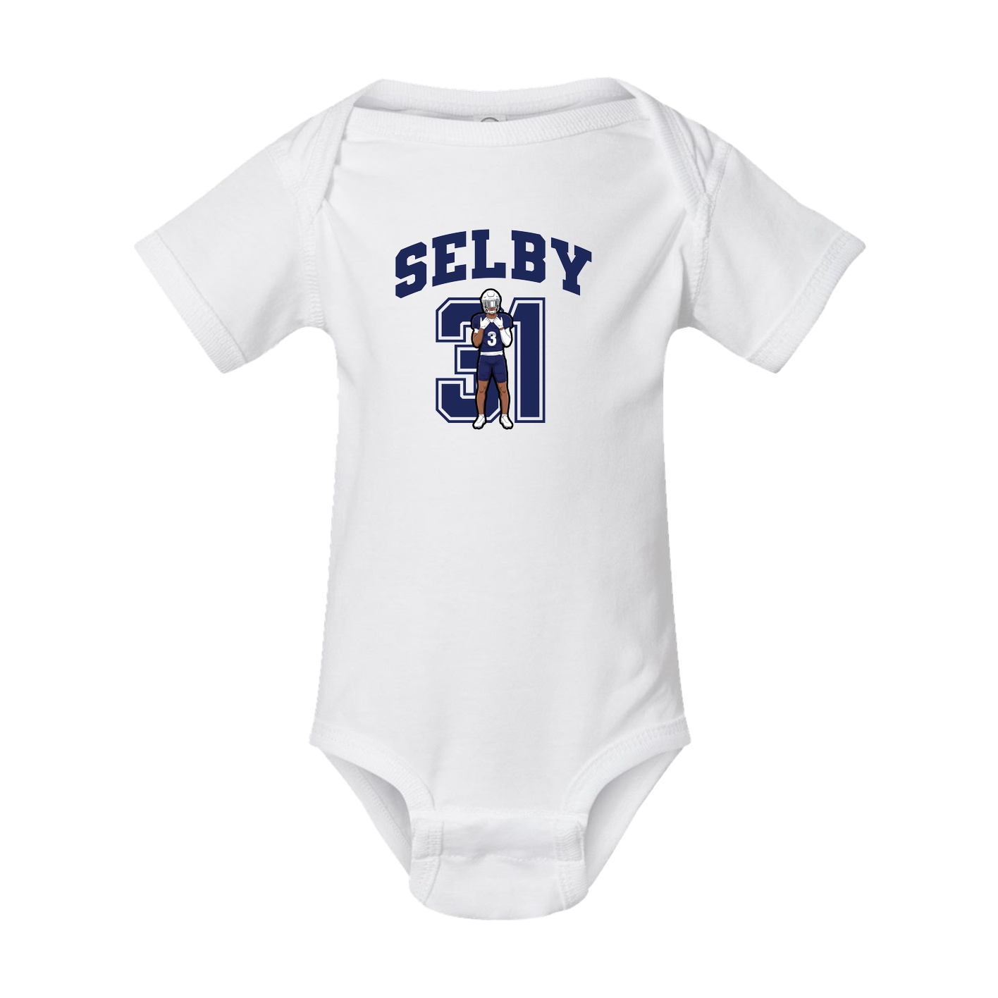 Baby Onesie — Number in White