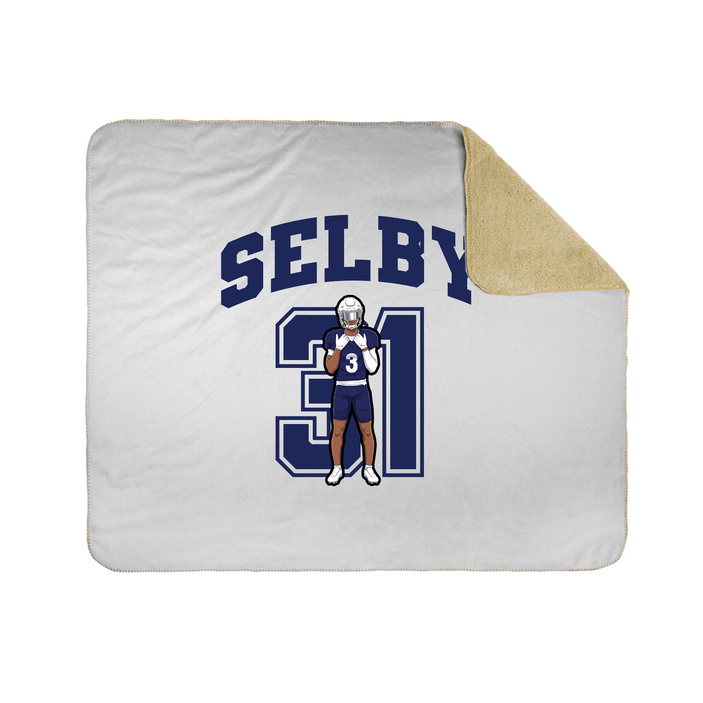 Throw Blanket — Number in White