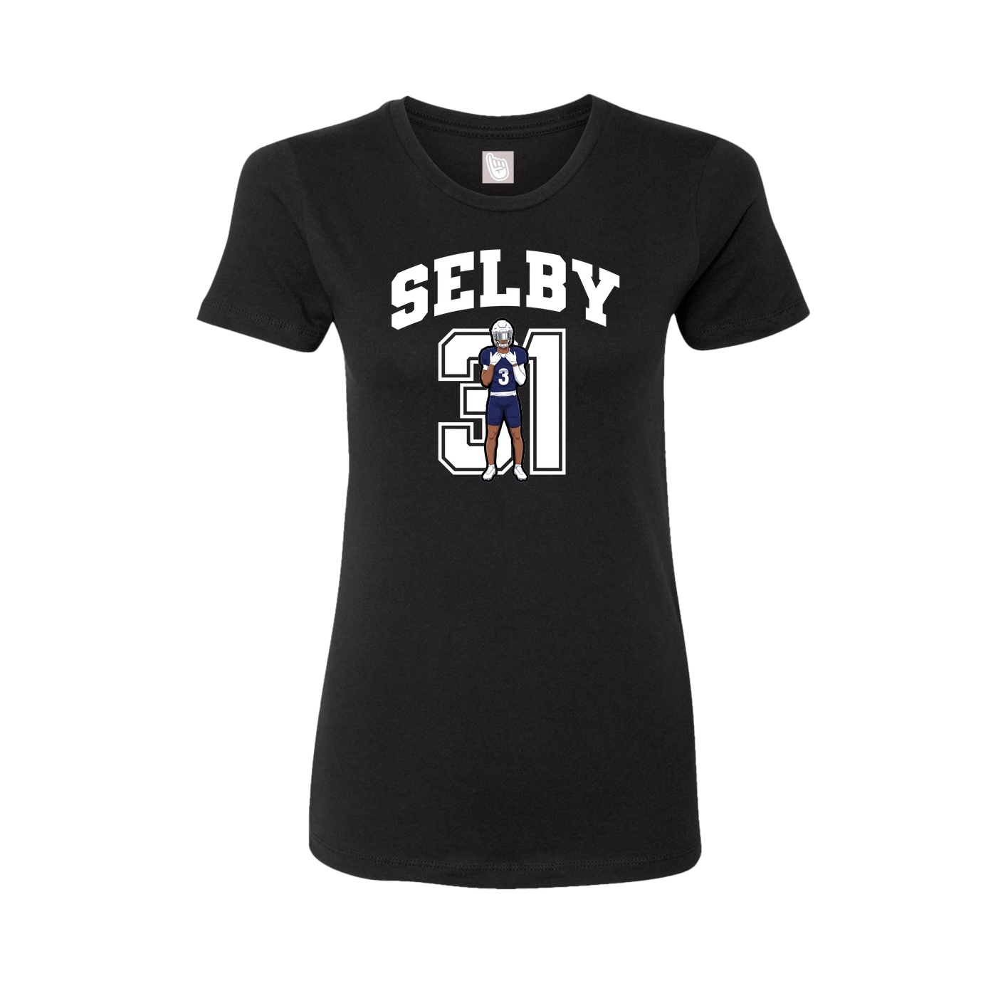 Fitted Women's Tee — Number in Black