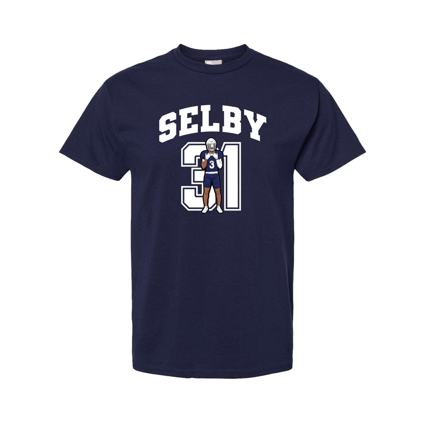 Youth Tee — Number in Navy