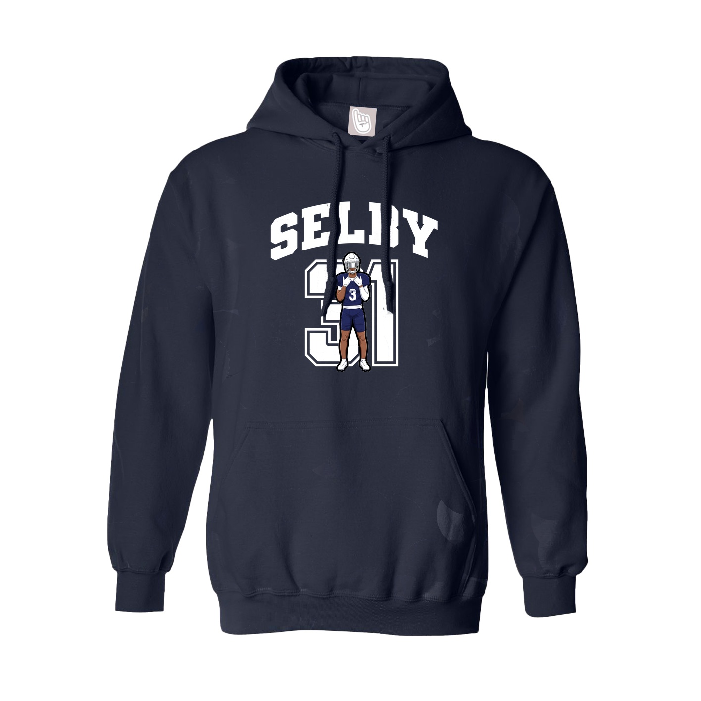 Hoodie — Number in Navy