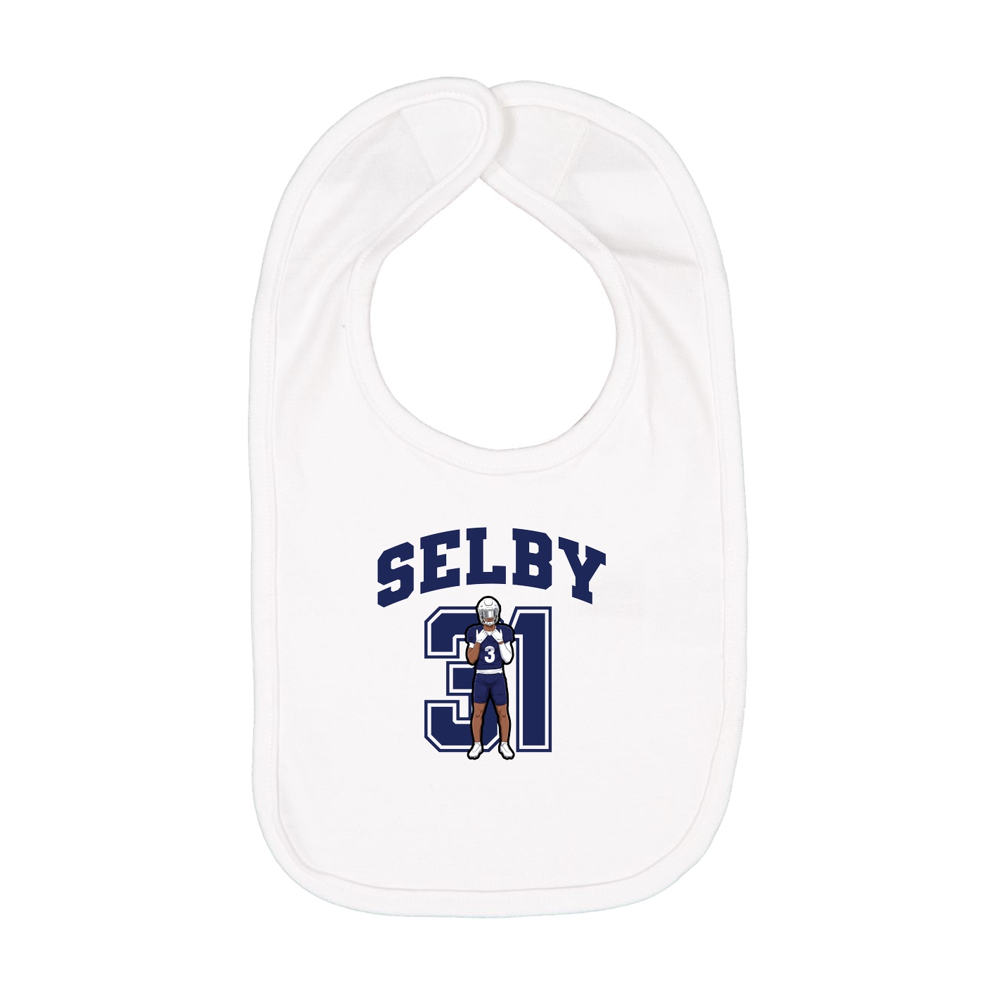 Infant Bib — Number in White