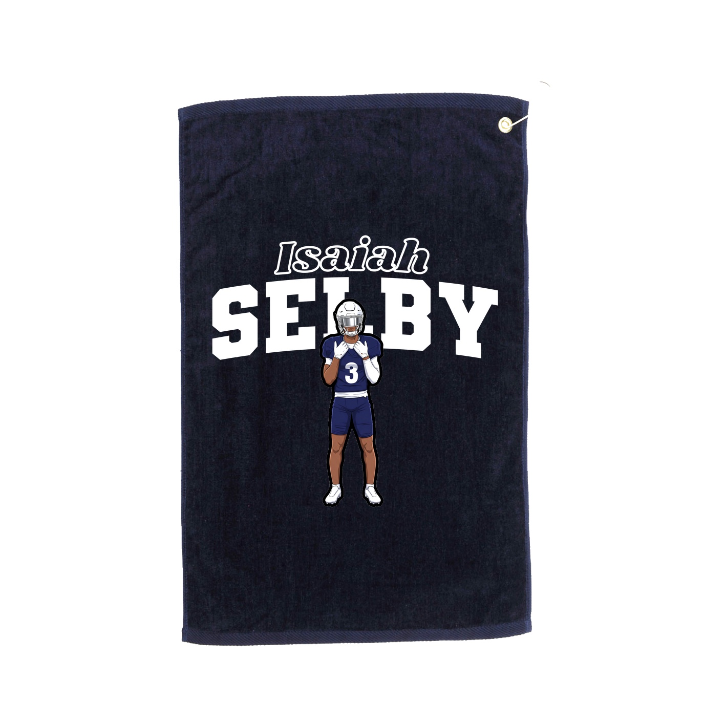 Golf Towel — Name Arch in Navy