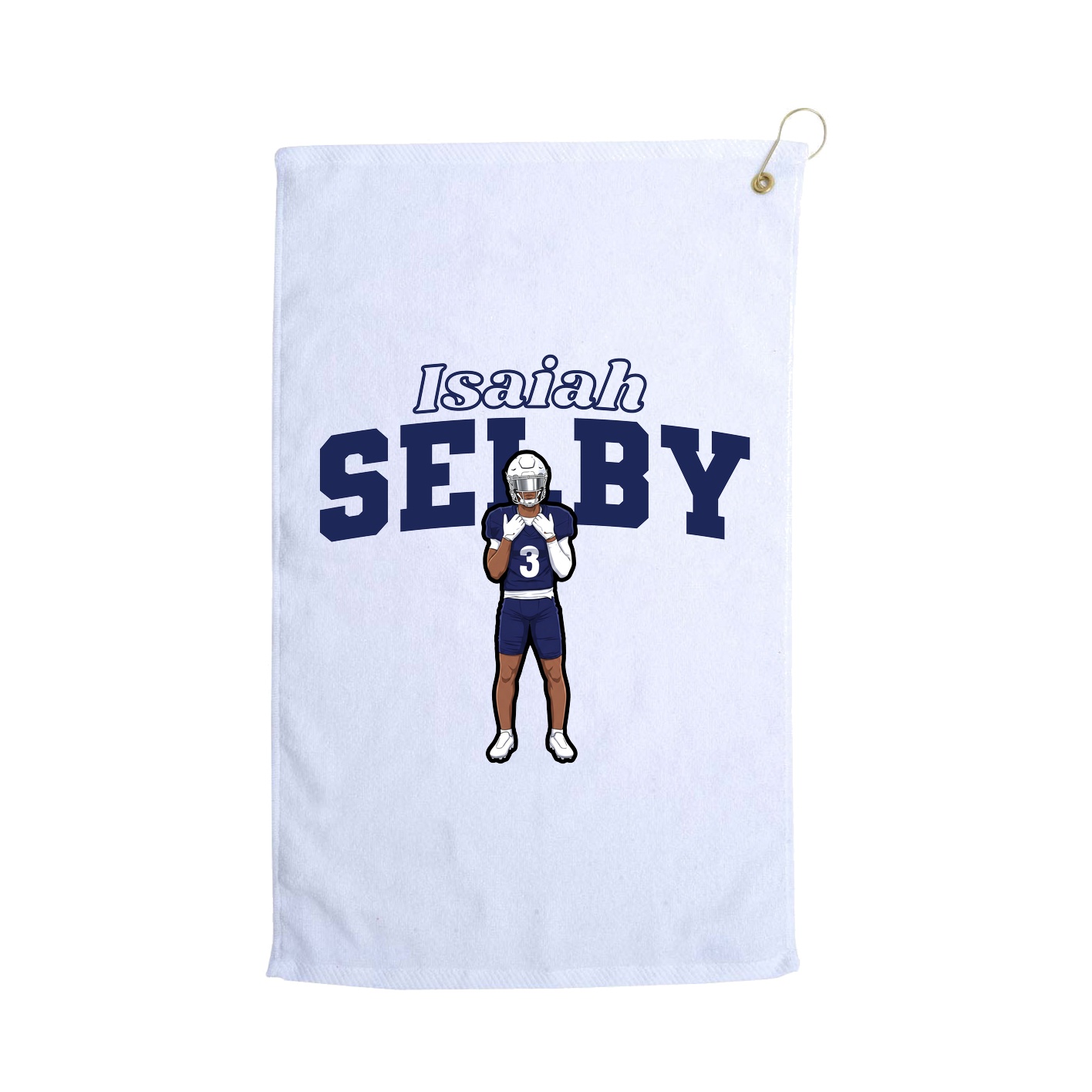 Golf Towel — Name Arch in White