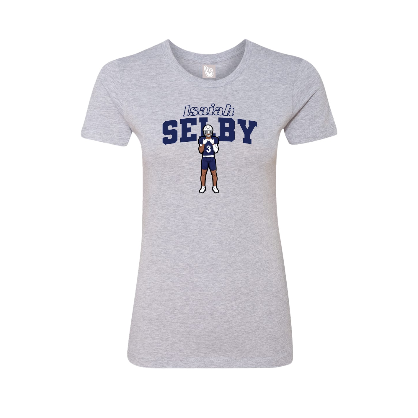 Fitted Women's Tee — Name Arch in Grey