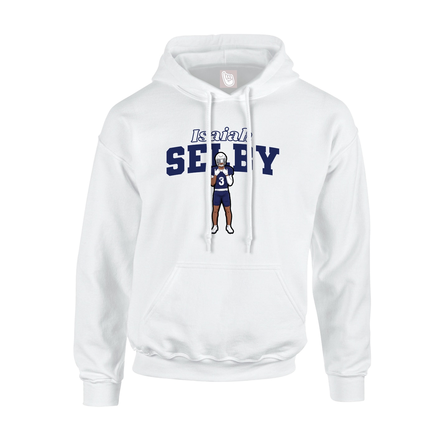 Youth Hoodie — Name Arch in White