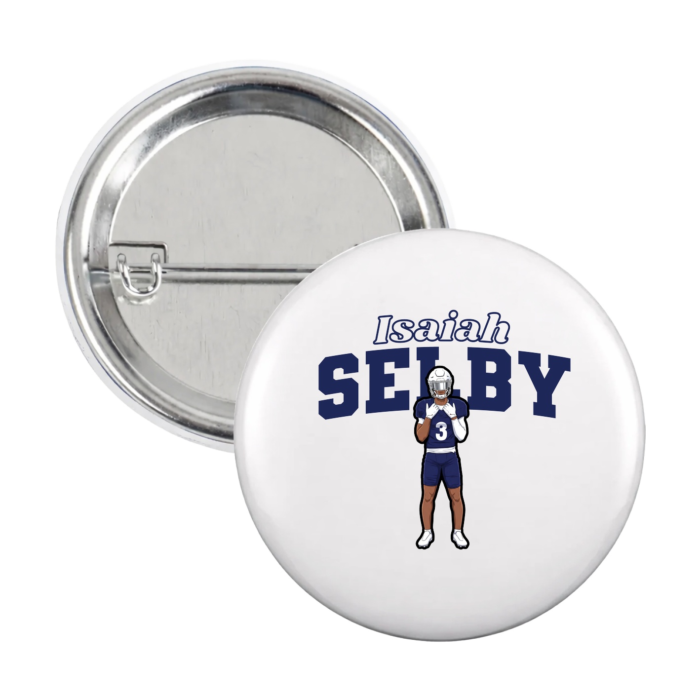 Game Day Button — Name Arch in White