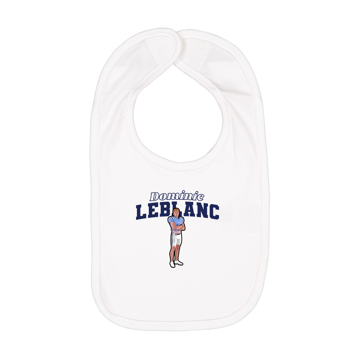 Infant Bib — Name Arch in White