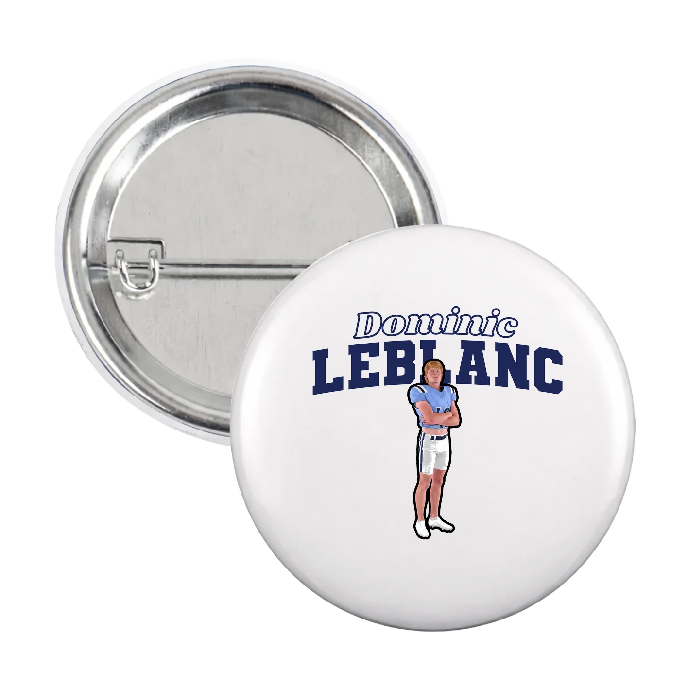Game Day Button — Name Arch in White