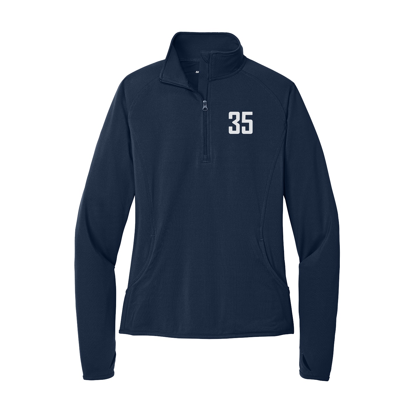 Women's Q-Zip Pullover — Front Shirsy in Navy