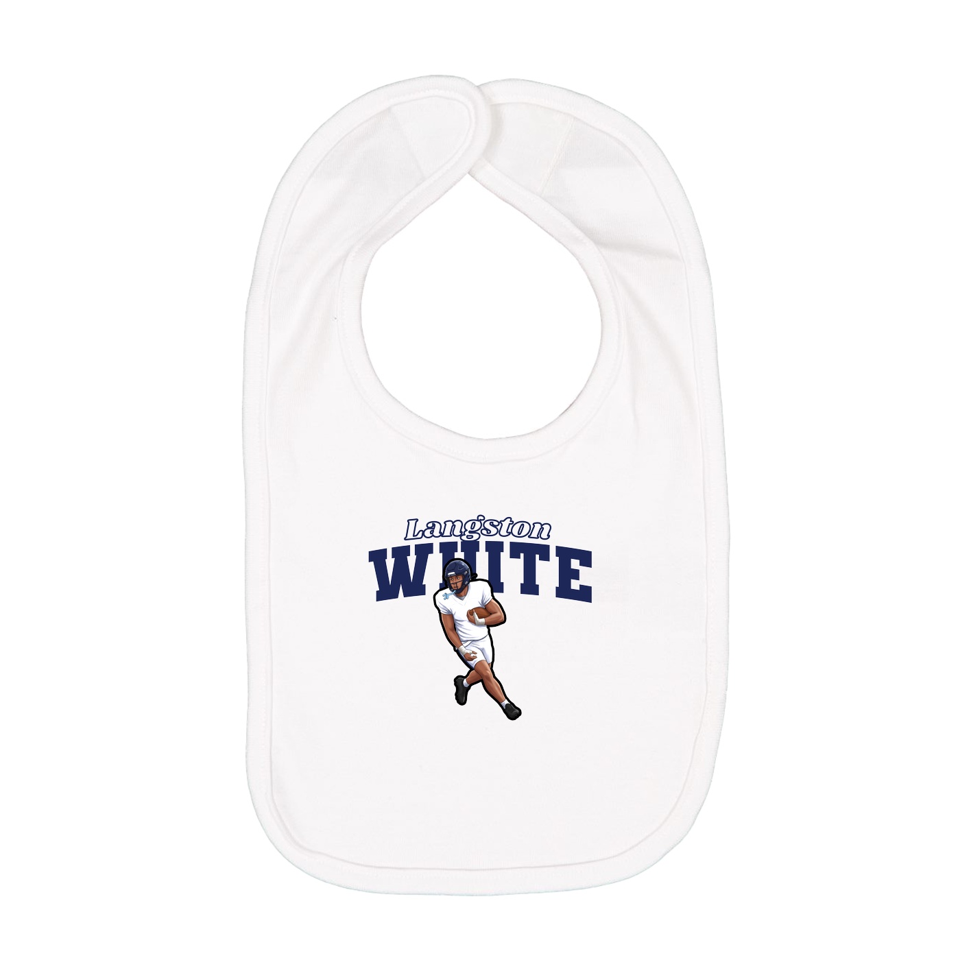 Infant Bib — Name Arch in White