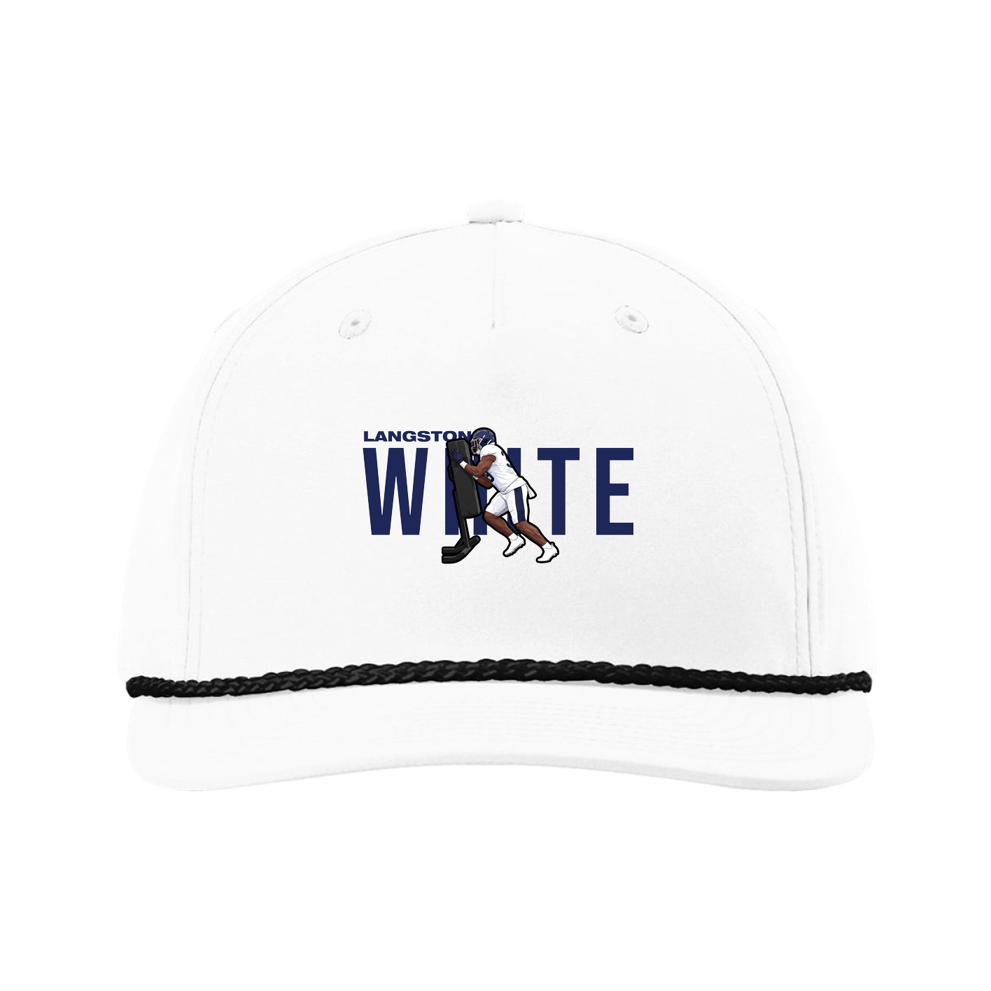 Five-Panel Classic Rope Cap — Player Name in White