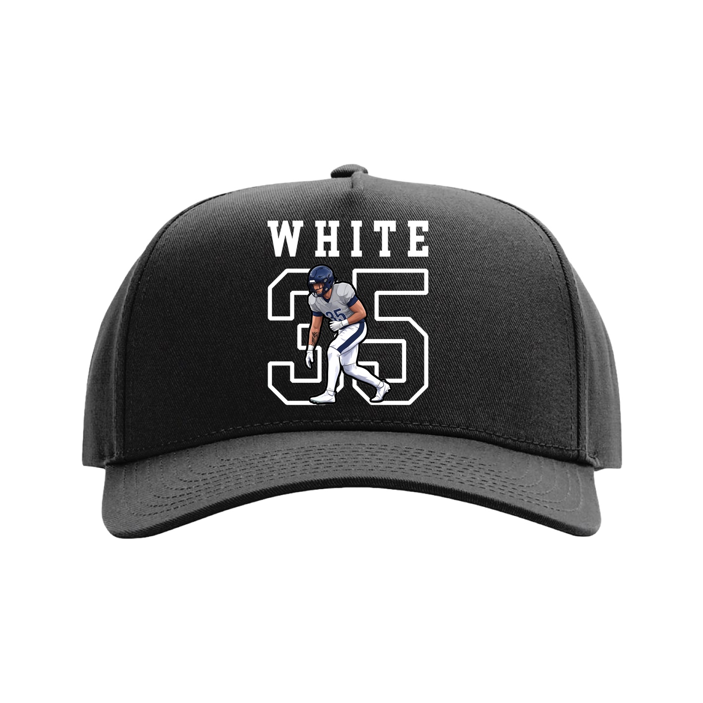 Full Fabric Five-Panel Champ Cap — Shirsey in Black