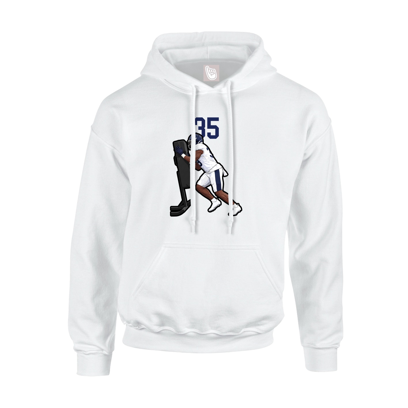 Hoodie — Number Top in White