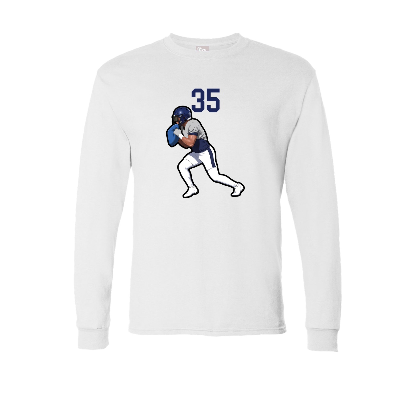 Long Sleeve Tee — Number Top in White