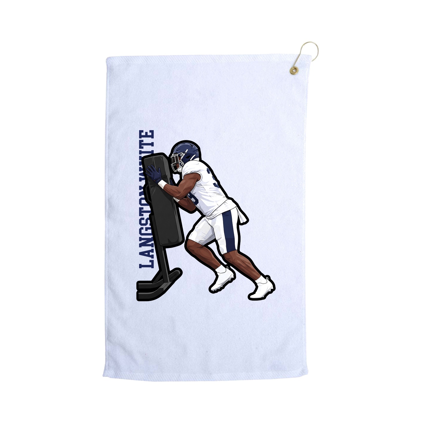 Golf Towel — Name Vertical in White