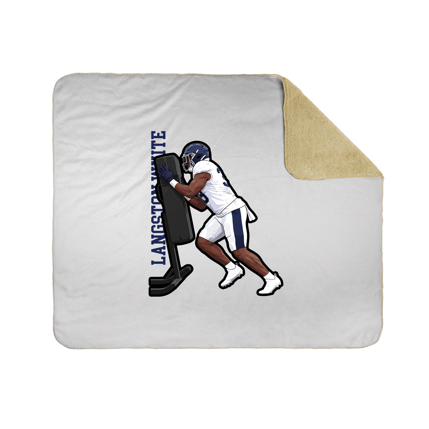Throw Blanket — Name Vertical in White