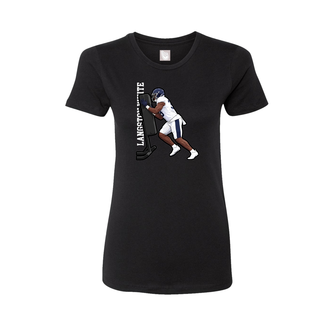 Fitted Women's Tee — Name Vertical in Black