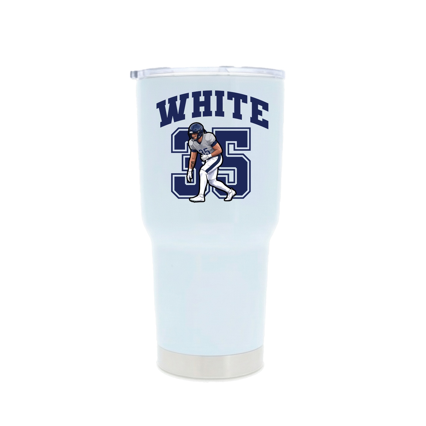 30oz Stainless Steel Tumbler — Number in White