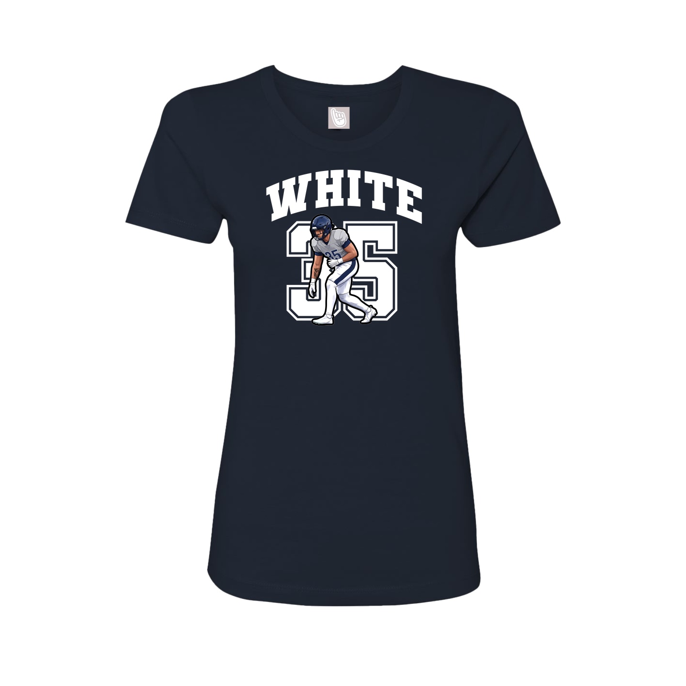Fitted Women's Tee — Number in Navy