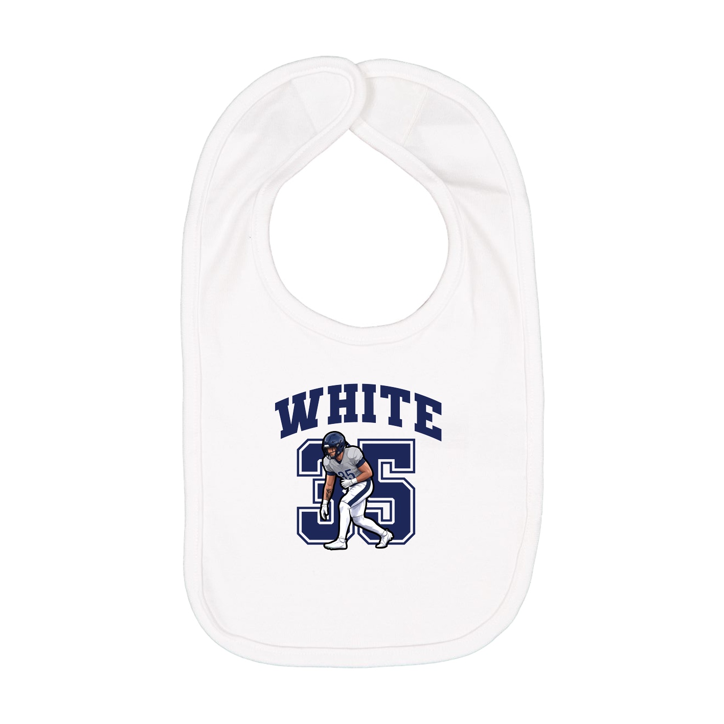 Infant Bib — Number in White