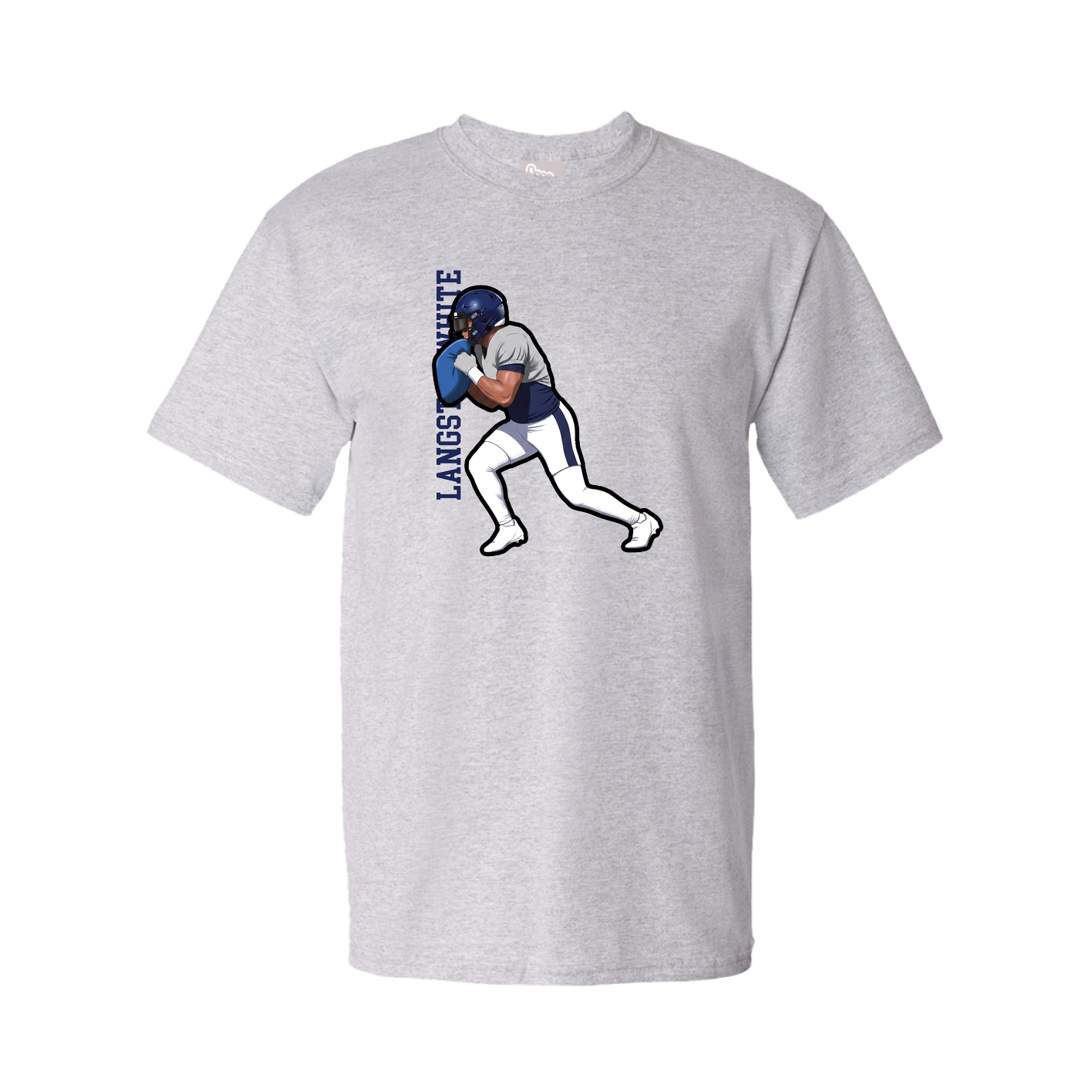 Youth Tee — Name Vertical in Grey