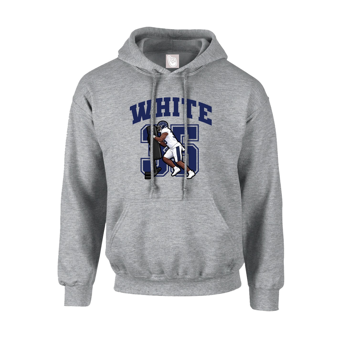 Hoodie — Number in Grey