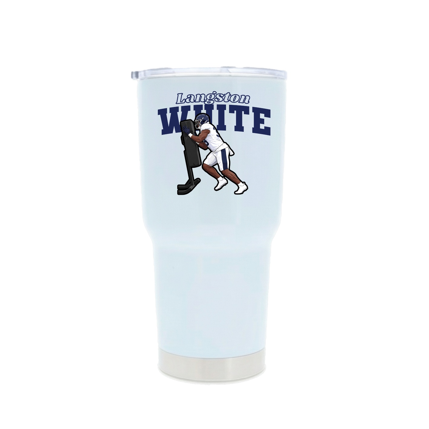 30oz Stainless Steel Tumbler — Name Arch in White