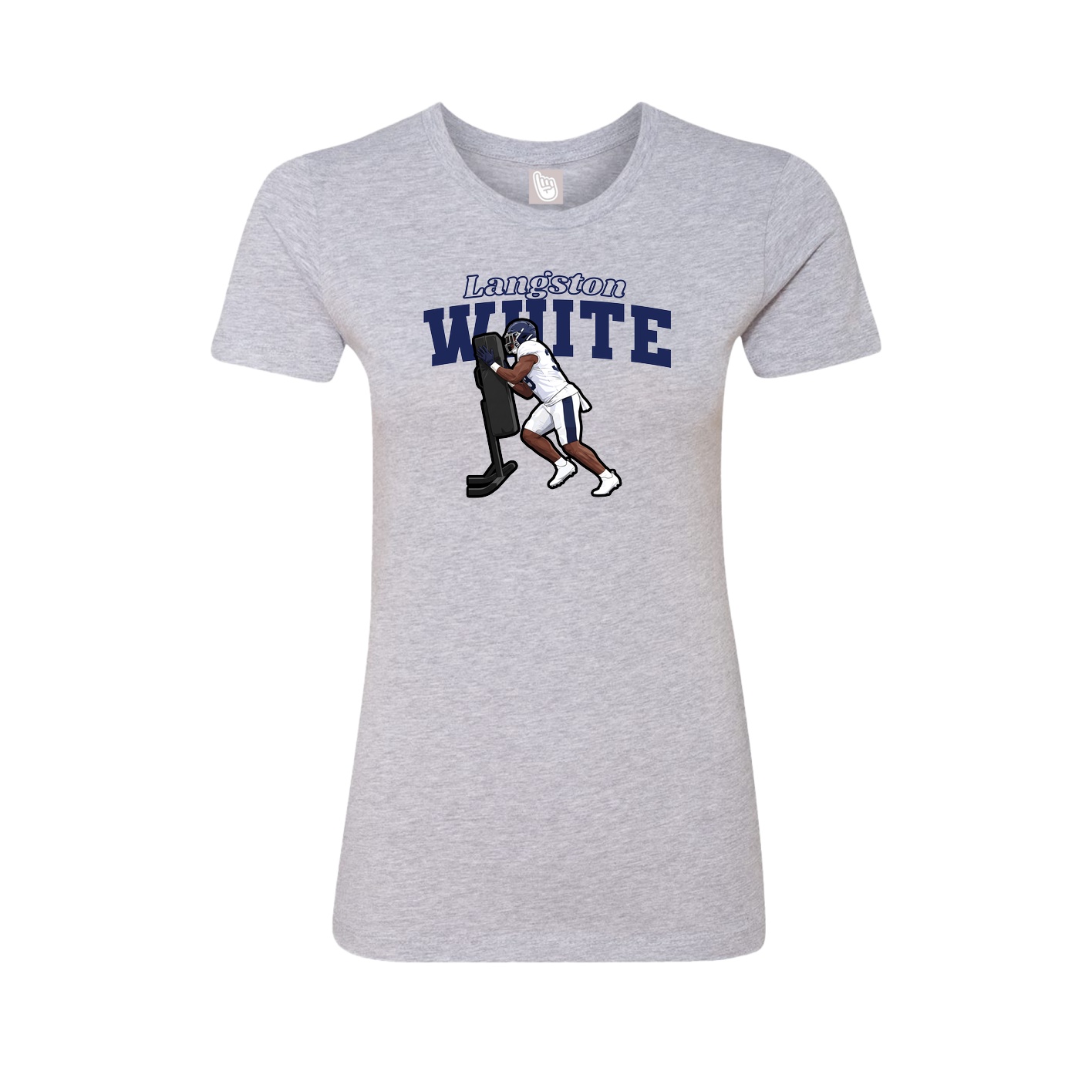 Fitted Women's Tee — Name Arch in Grey
