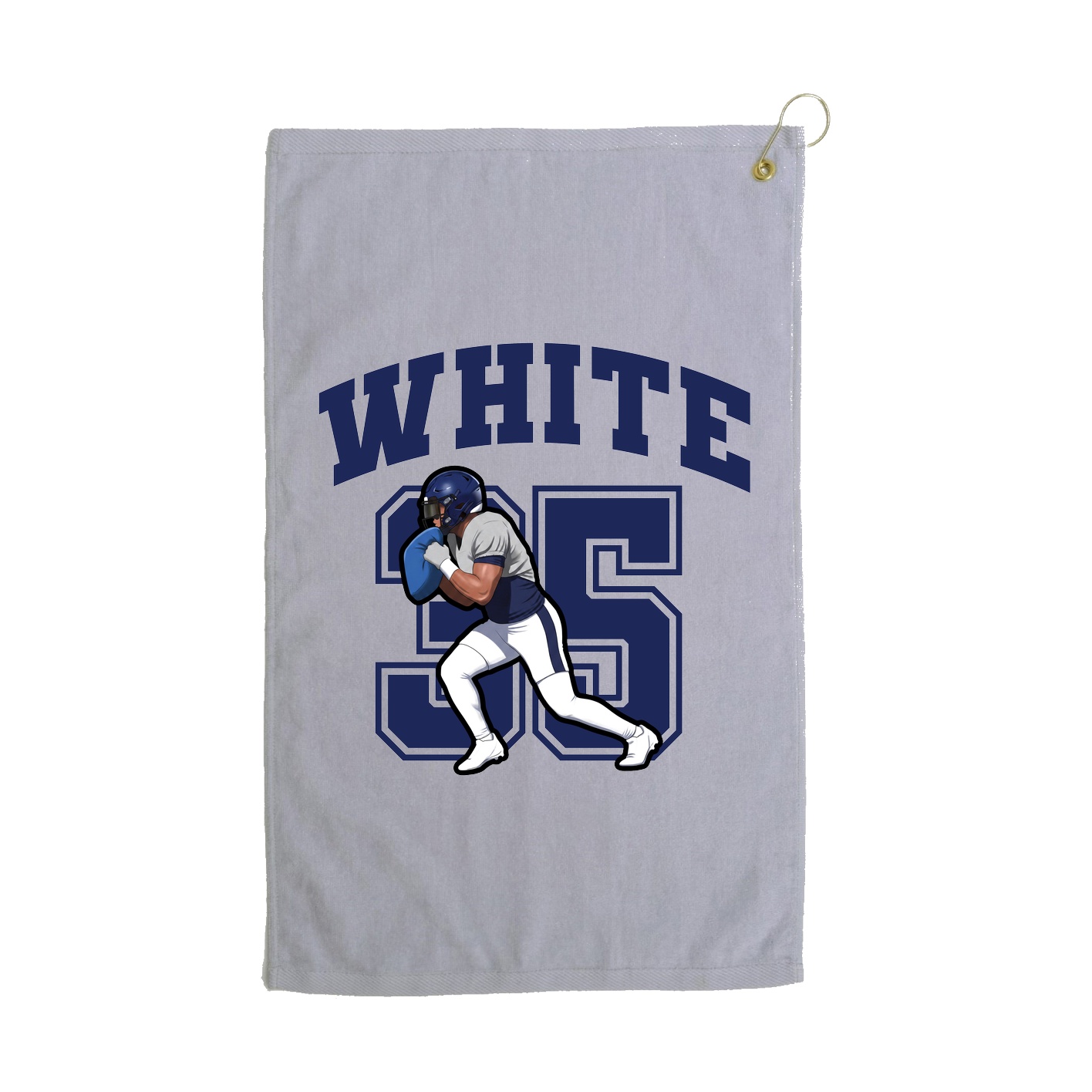 Golf Towel — Number in Grey