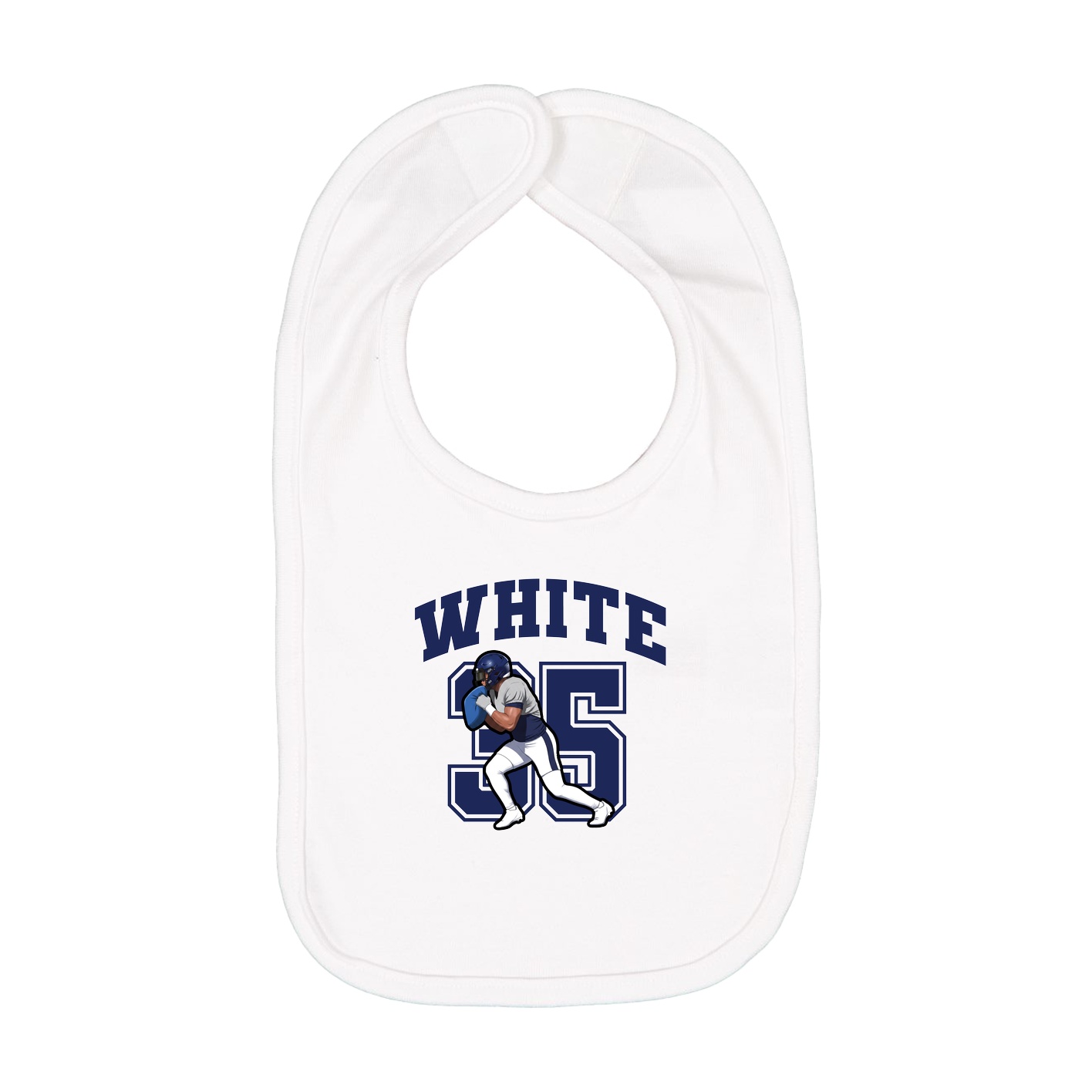 Infant Bib — Number in White