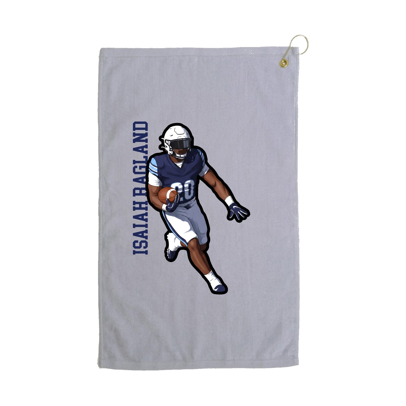 Golf Towel — Name Vertical in Grey
