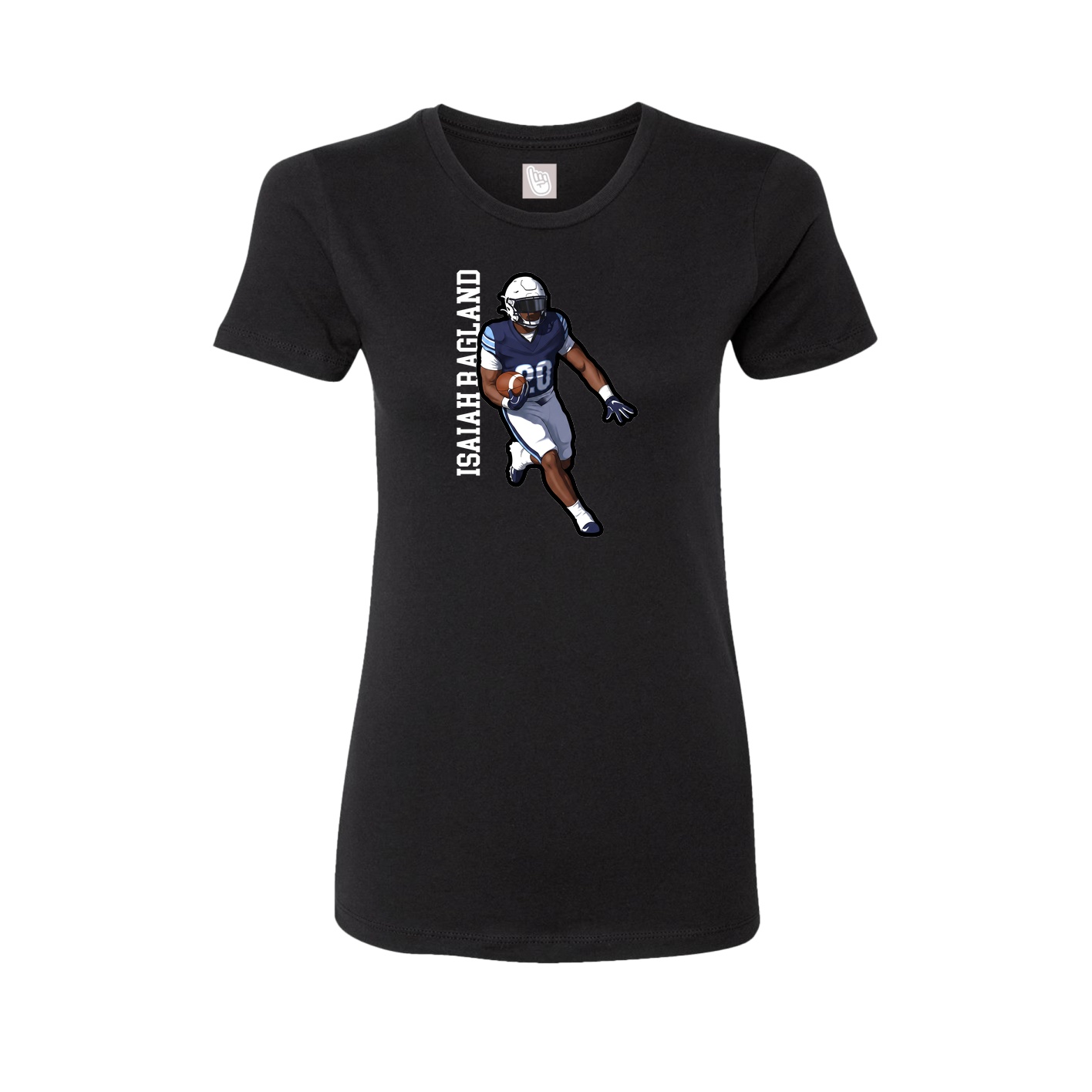 Fitted Women's Tee — Name Vertical in Black