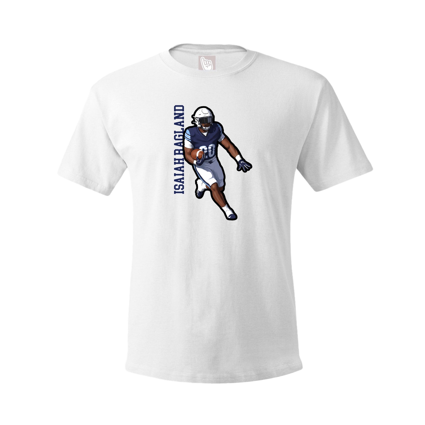 Youth Tee — Name Vertical in White