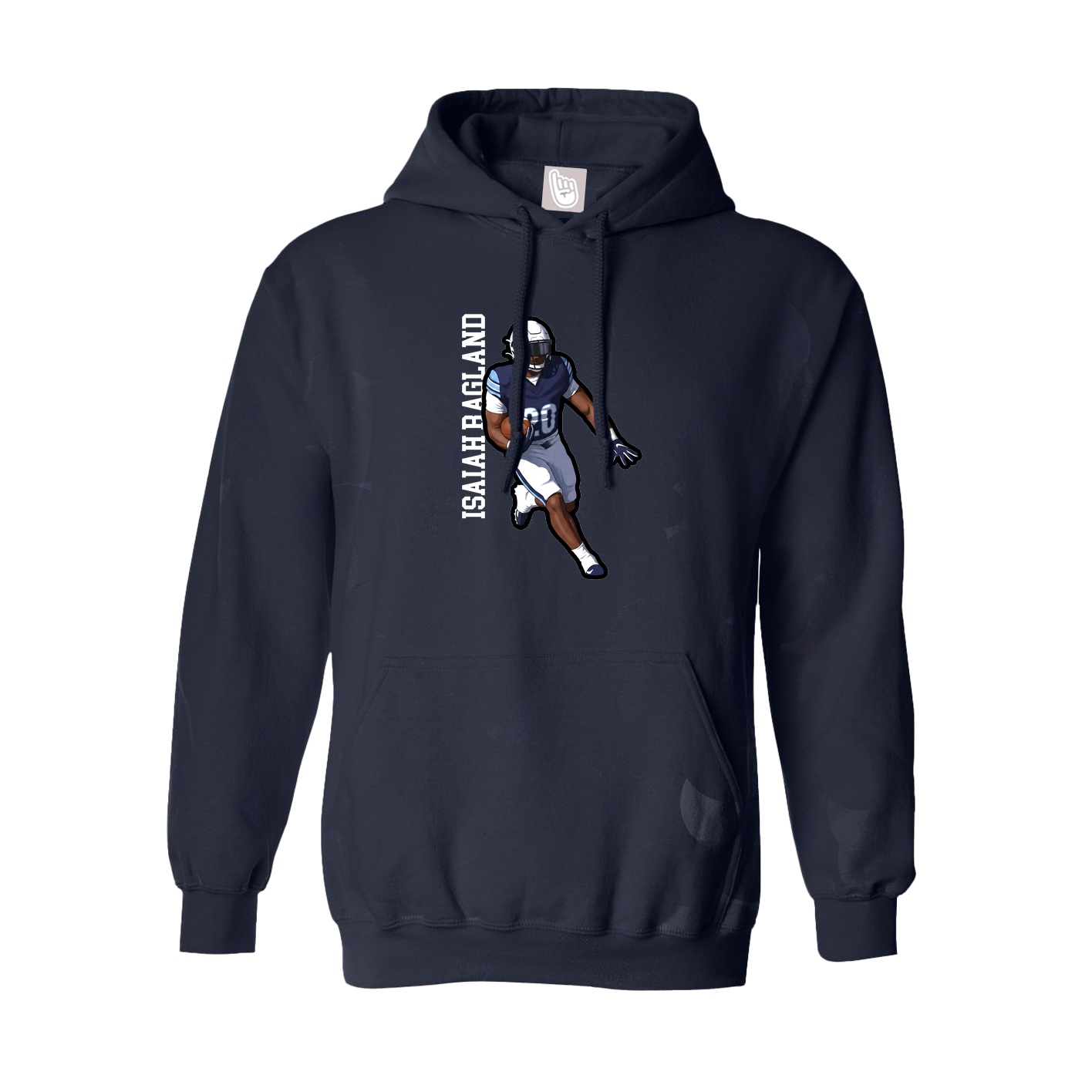 Youth Hoodie — Name Vertical in Navy