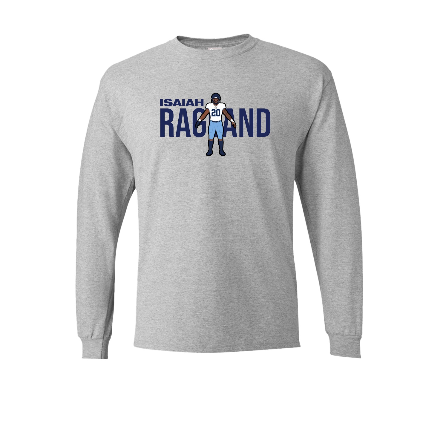Long Sleeve Tee — Player Name in Grey