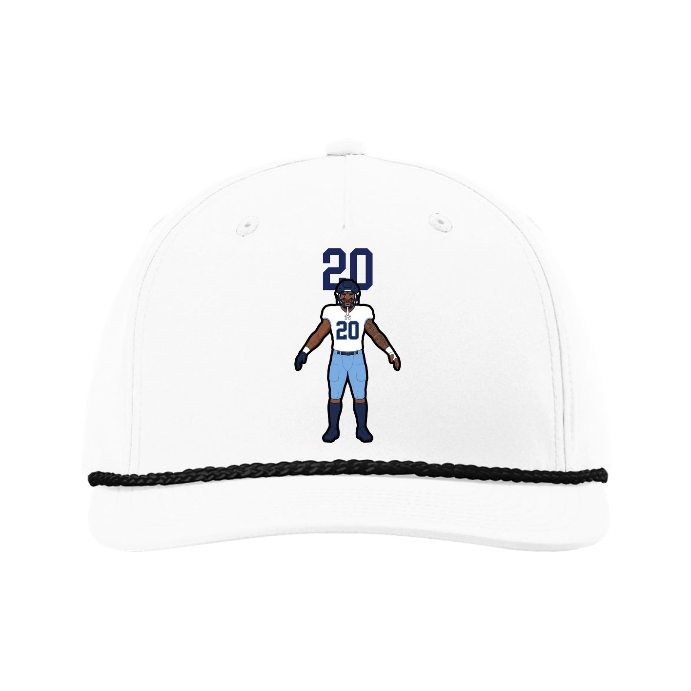Five-Panel Classic Rope Cap — Number Top in White