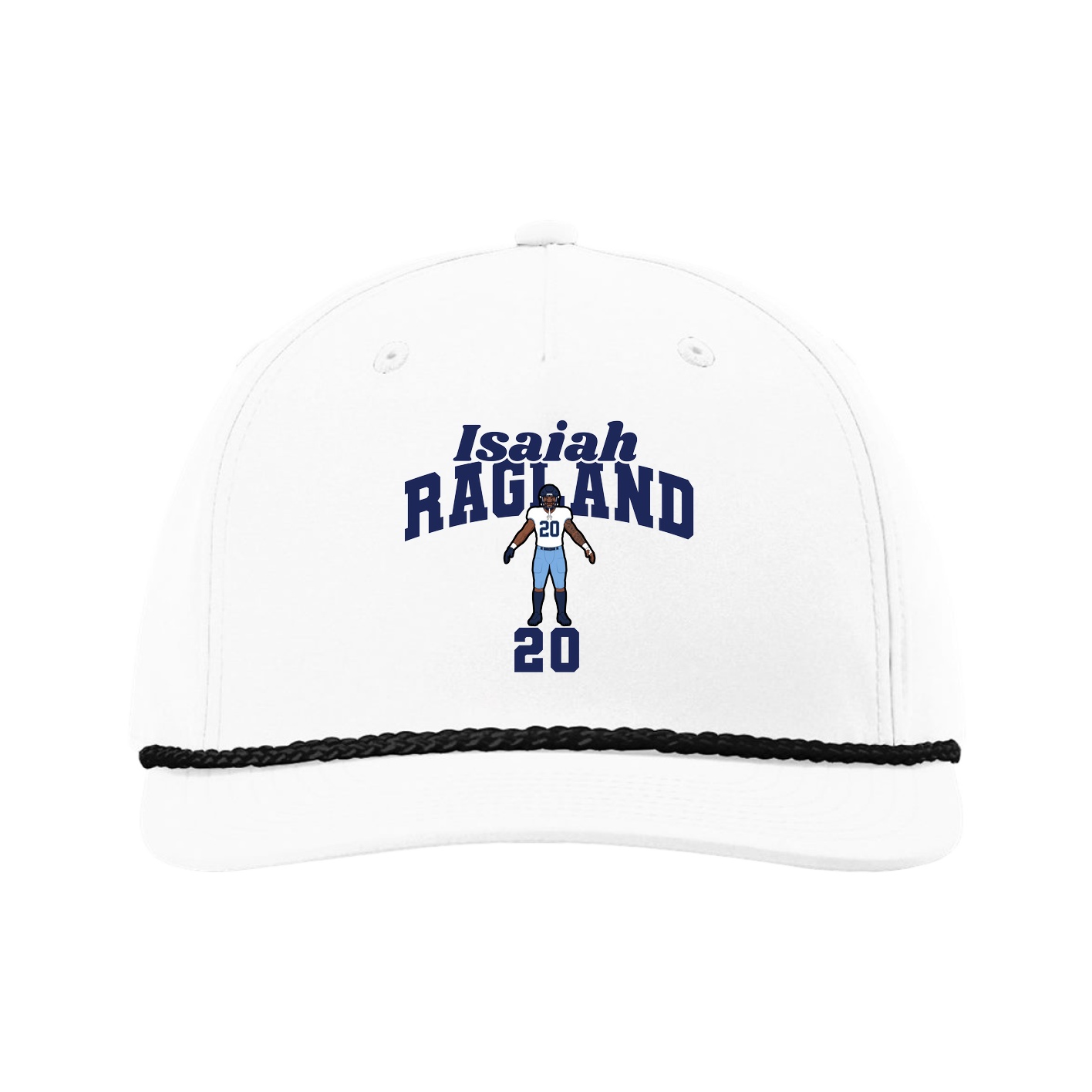 Five-Panel Classic Rope Cap — Signature Arch in White
