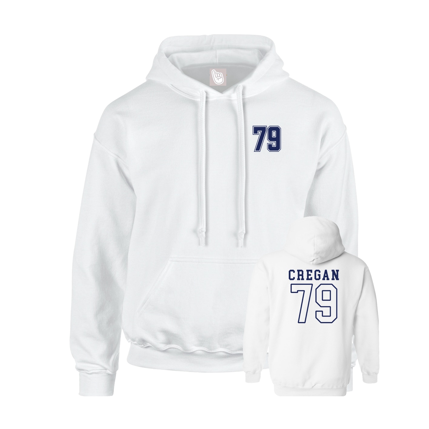Hoodie — Chest Back in White