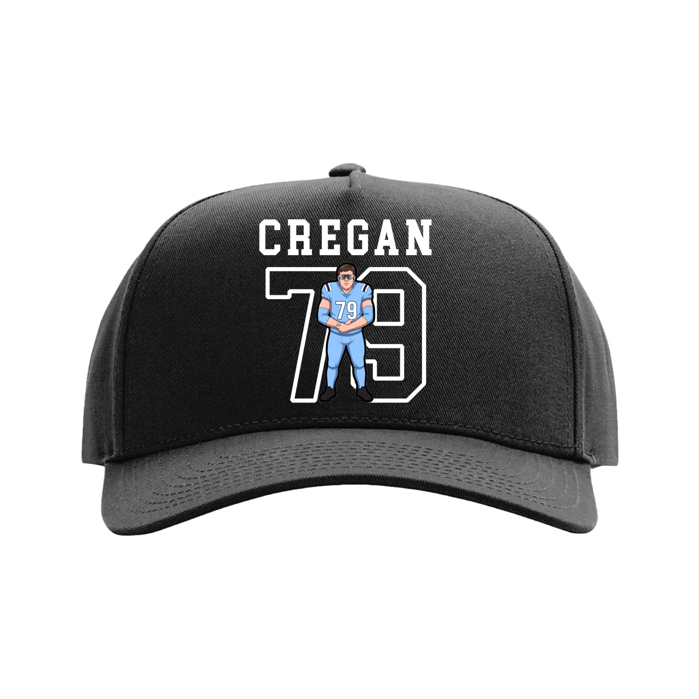 Full Fabric Five-Panel Champ Cap — Shirsey in Black