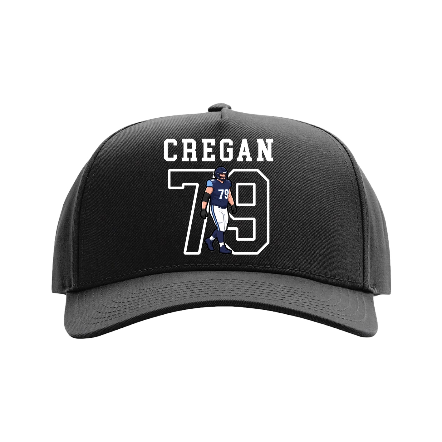 Full Fabric Five-Panel Champ Cap — Shirsey in Black
