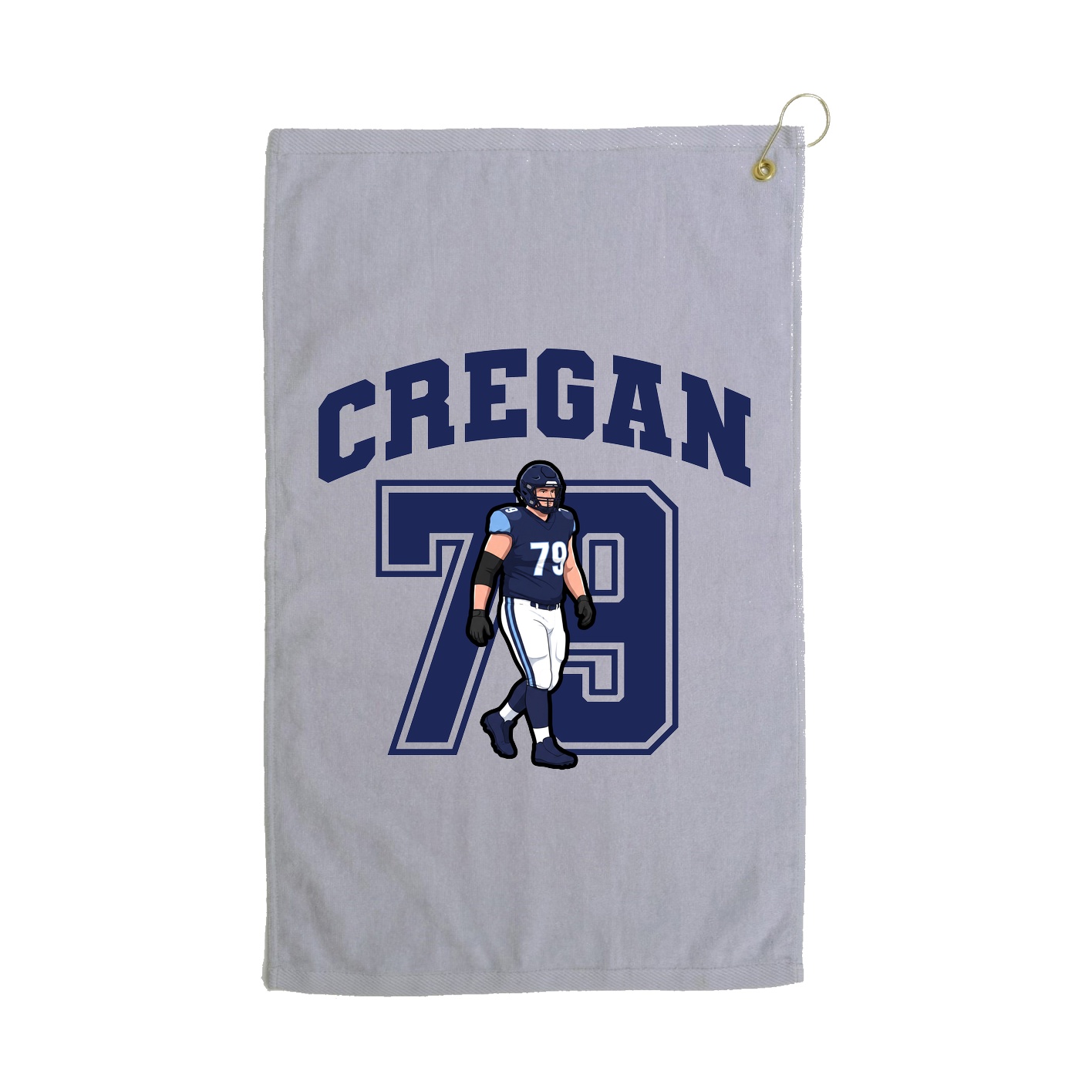 Golf Towel — Number in Grey