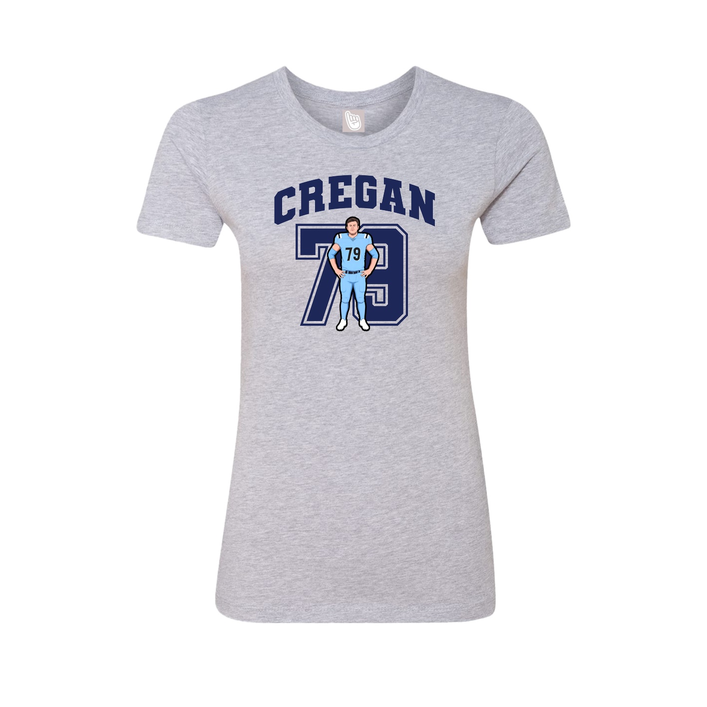 Fitted Women's Tee — Number in Grey