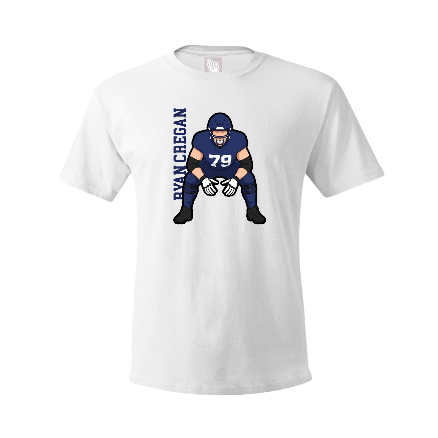 Youth Tee — Name Vertical in White