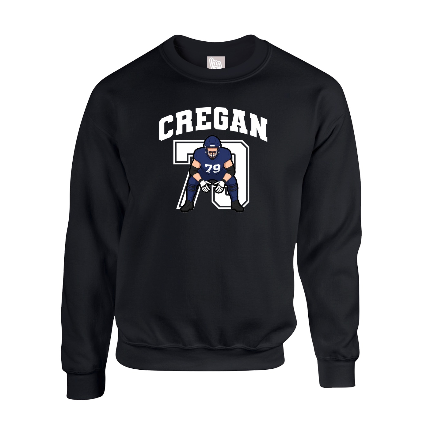 Fleece Crew — Number in Black