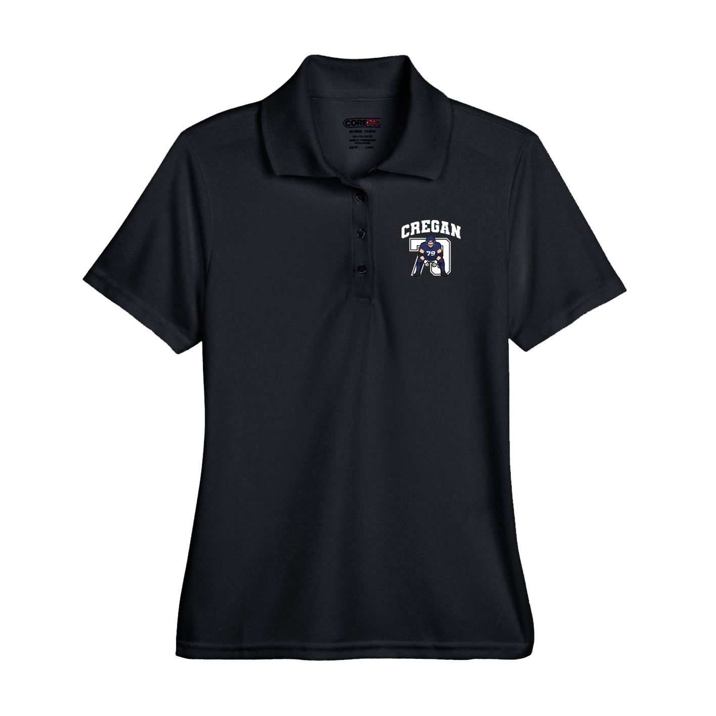 Performance Polo — Number in Black