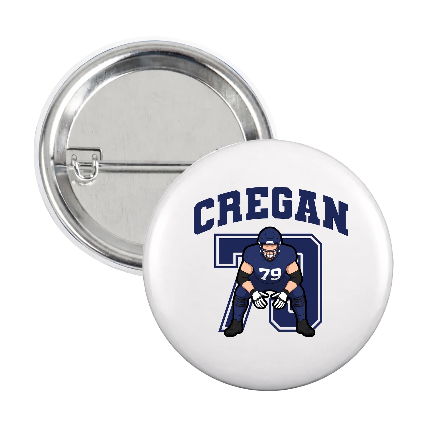 Game Day Button — Number in White