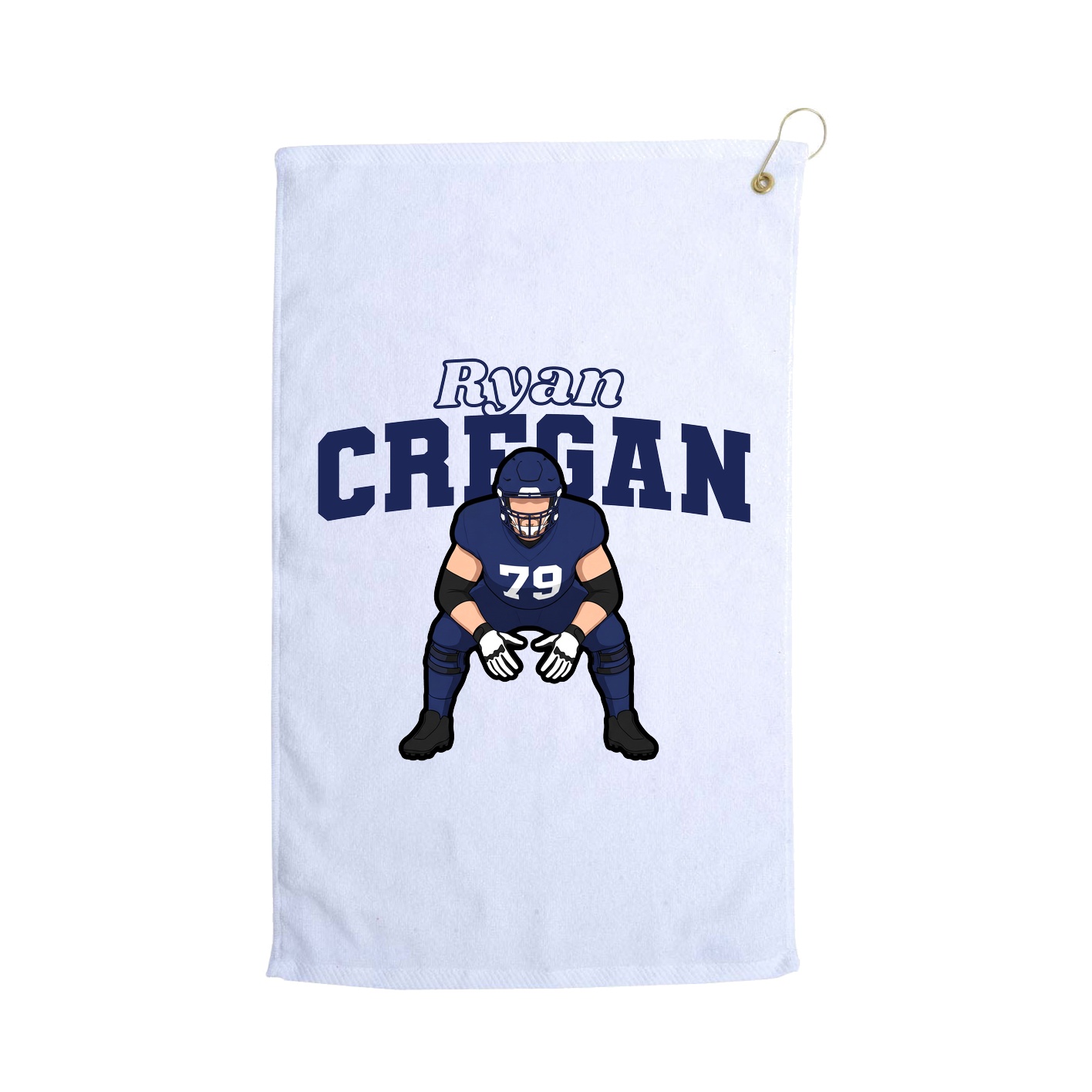 Golf Towel — Name Arch in White