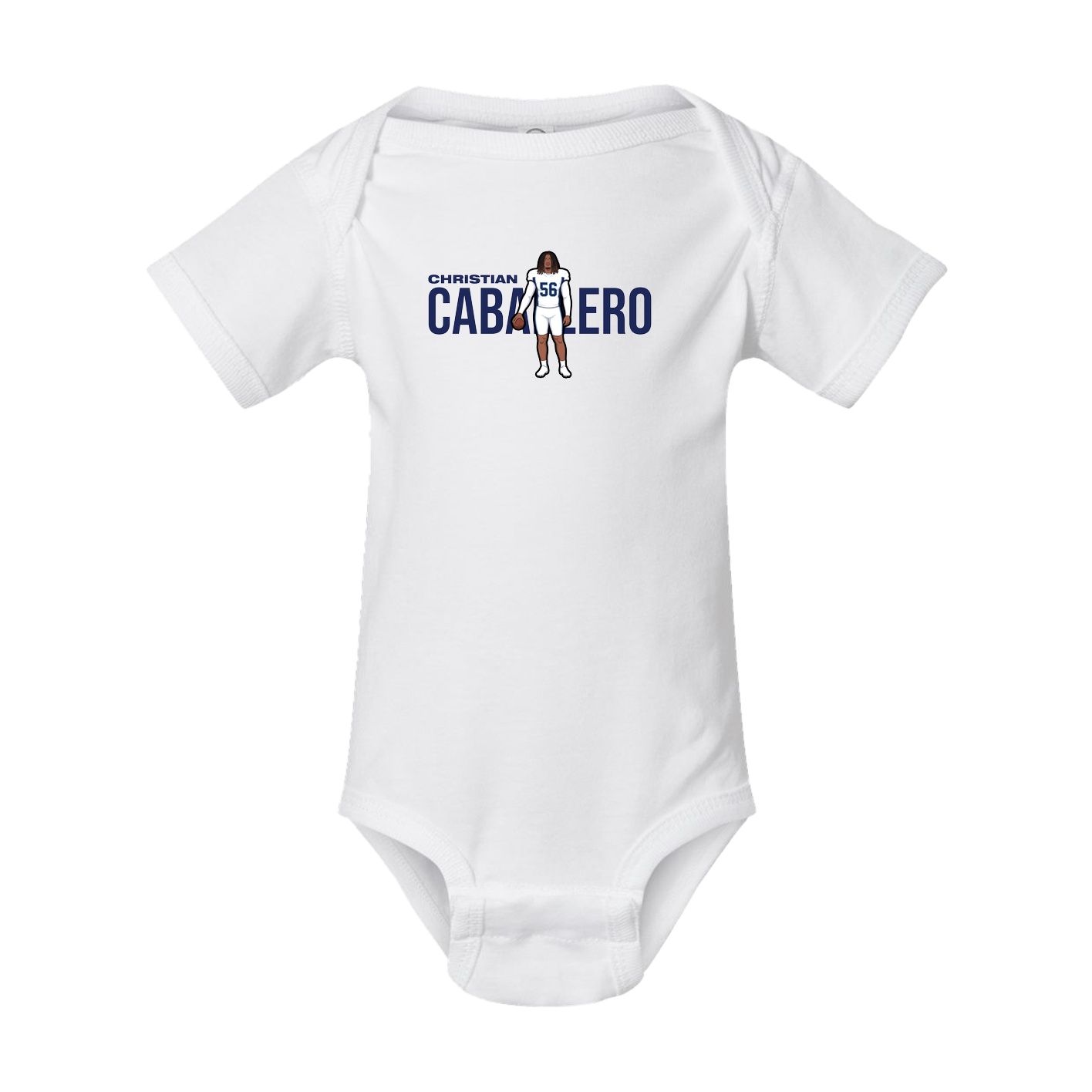Baby Onesie — Player Name in White
