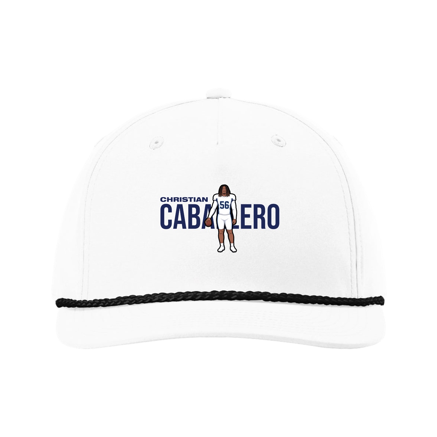 Five-Panel Classic Rope Cap — Player Name in White